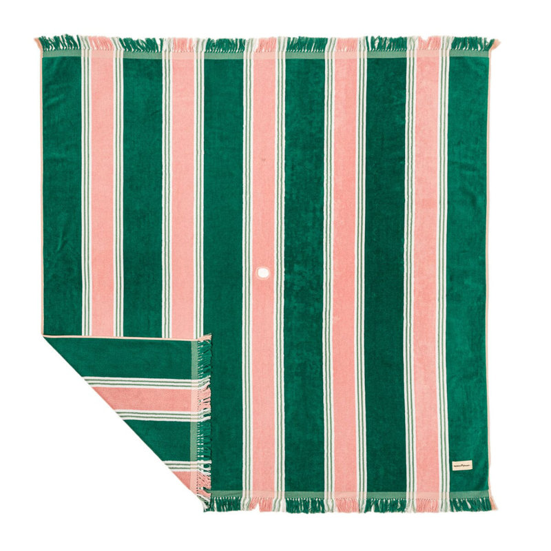 Beach Blanket, Green/Pink