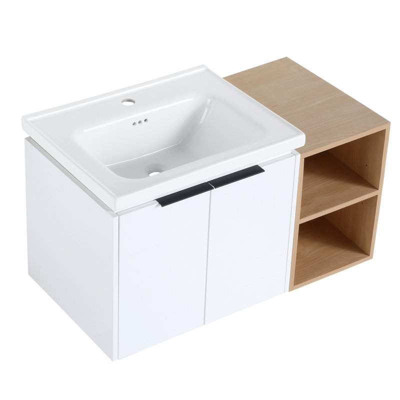 Queneisha 35.89'' Single Bathroom Vanity with Ceramic Top