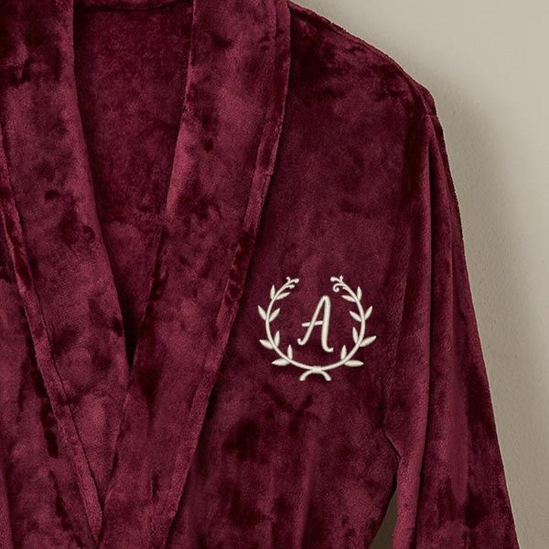 Couronne florale brodée luxueuse robe polaire marron, Oui