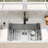 32" Undermount Kitchen Sink, 16-Gauge T-304 Stainless Steel Workstation Sink, 10" Deep, Brushed Finish, w/ Bottom Grid & Drain Kit-124423214