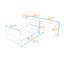 Lit escamotable simple avec bureau et coussin pliable-1390632130