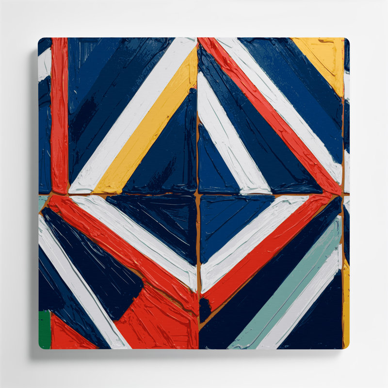 «Coastal Naval Signal Flags», art mural en métal bleu, H 32 po x l 32 po