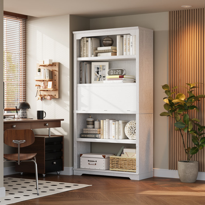 Bibliothèque standard à 5 niveaux H 71 "x l 37" Luper, Blanc