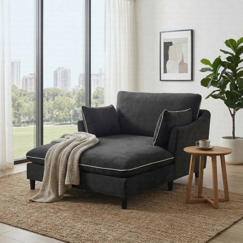 Canapé-lit 51,2 po Modern, Black