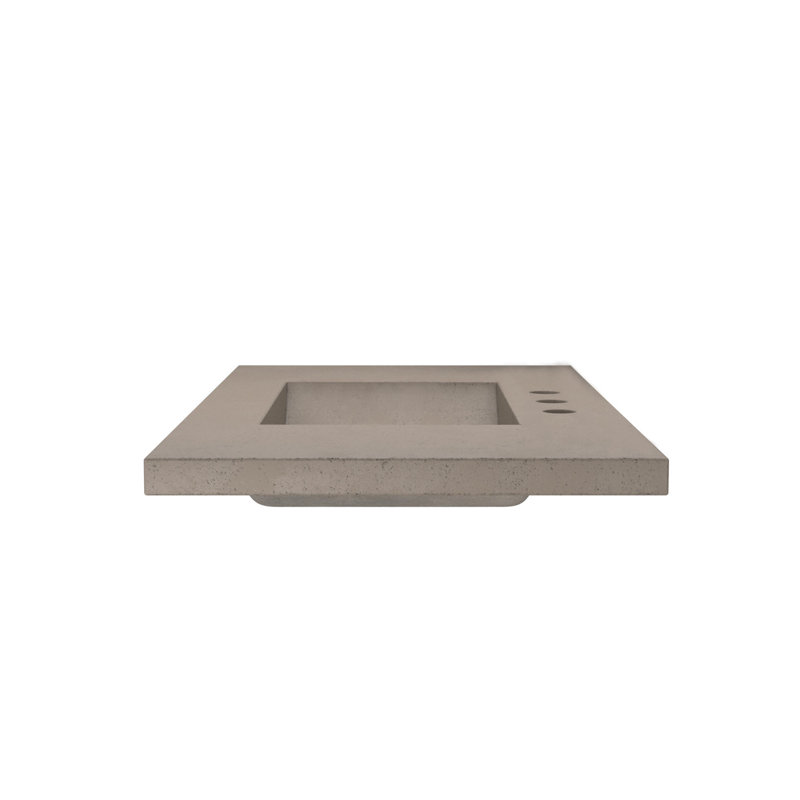 Plateau de meuble-lavabo simple en béton 36,5 po avec lavabo Palomar, Terre, Centres de 8 po