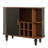 Fluted Bar Cabinet, Black Liquor Coffee Station With Wine Racks, Glass Holders & Drawer-58462140