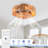 20" Double Tier Rope Cage Flush Mount Ceiling Fan With Light Kit, Remote Control, 6 Speed Dc Motor, Reversible For Living Room Bedroom, Low Profile Chandelier Style, Bulbs Not Included