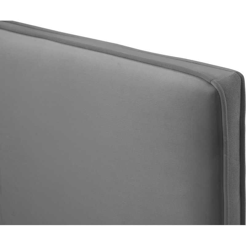 Upholstered Platform Bed, Grey Velvet, Twin