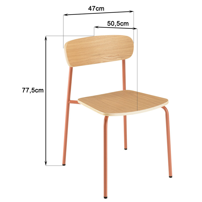 Cedric 45cm H Stacking Side Chair, Orange