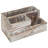 Desktop Organizer Tray, Rustic Solid Wood Desk Organizer with 3 Compartments for Office Desk Accessories