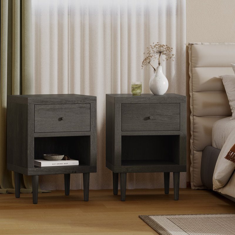 Table de chevet Laila, Gris, 2