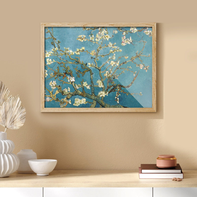«Pastel Cherry Blossom Almond Blossom» sur papier, H 11 po x l 14 po, Naturel