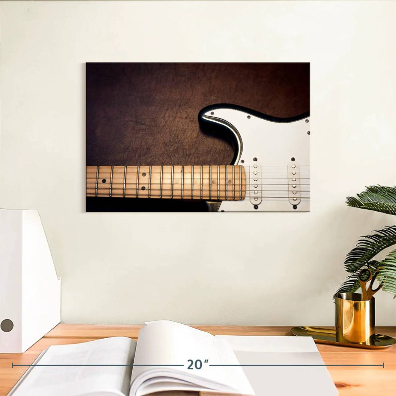 Guitare électrique blanche Abarca, H 8 po x l 12 po