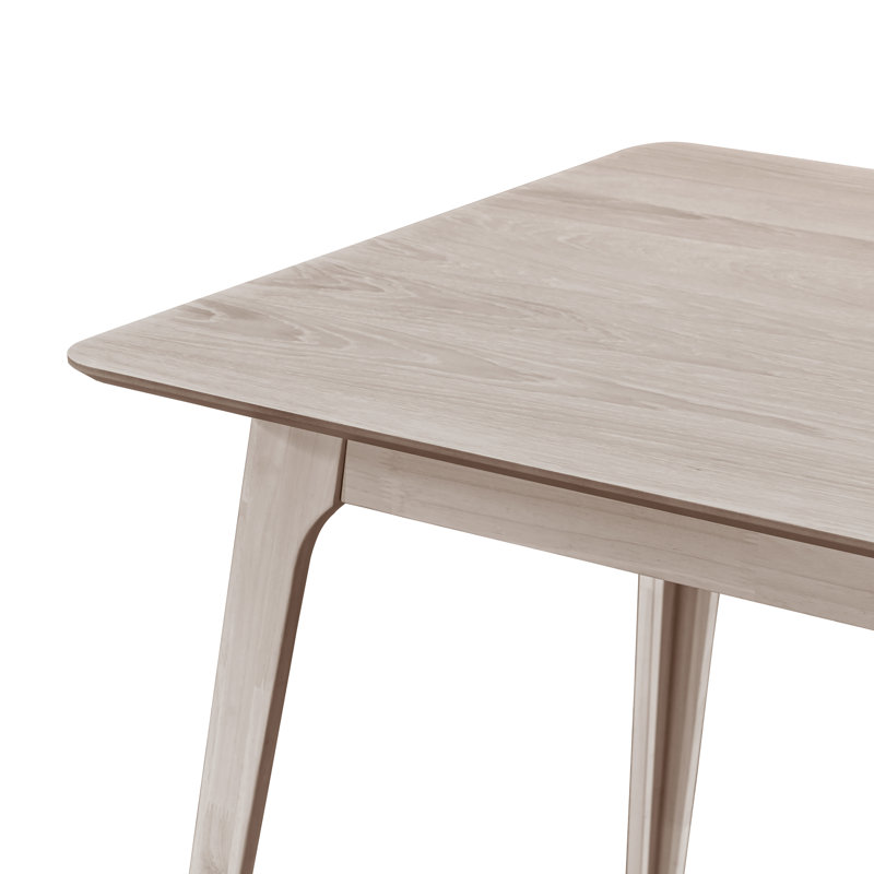 Lyan Solid Wood Mid-Century Modern Dining Table, White, 36.1"