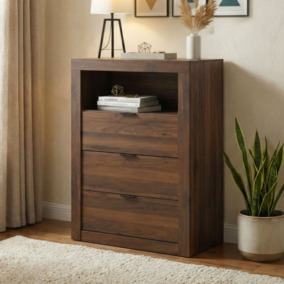 Commode 3 tiroirs avec tablette Hildebran