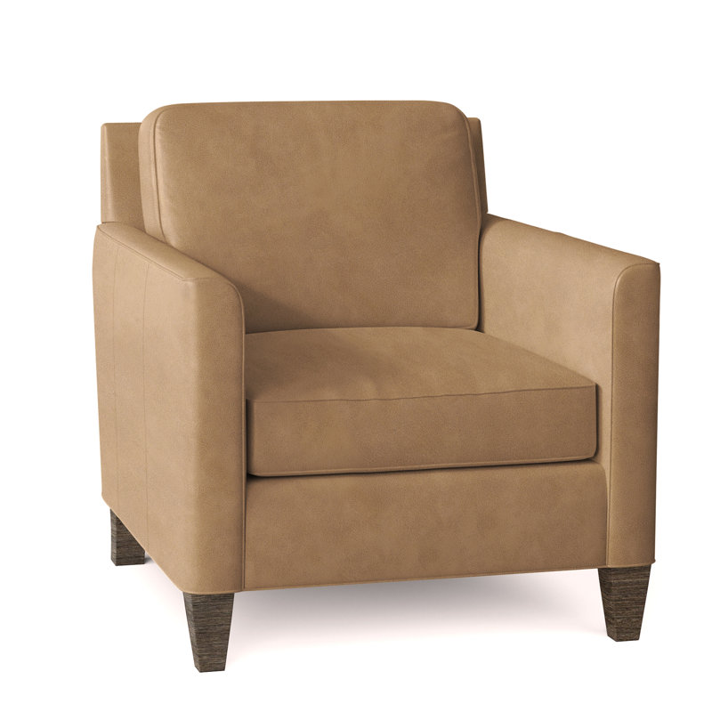 Yorba Leather Armchair, Cobblestone, Aline Fumo Genuine Leather