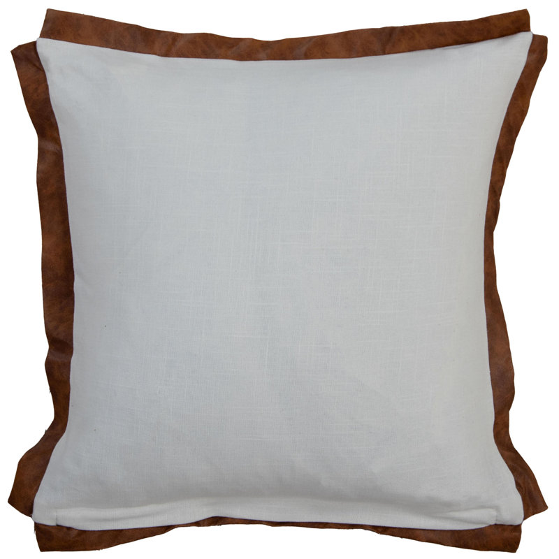 Cotton/Faux Leather, Polyester, Brown/Ivory