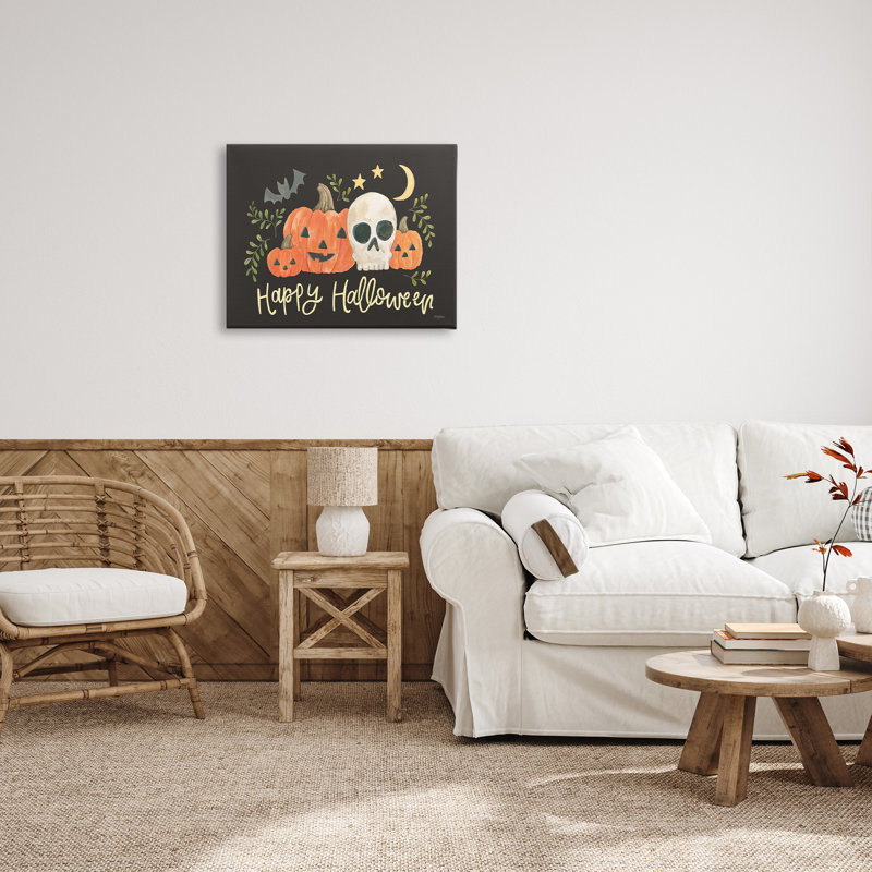 «Whimsical Happy Halloween», art mural sur toile par Jenaya Jackson, H 24 po x l 30 po