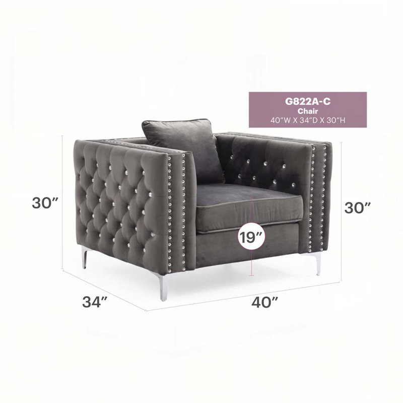 Chaise Paige G822A-C, GRIS