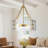 5-light Drum Chandeliers With Textured Glass -844178651
