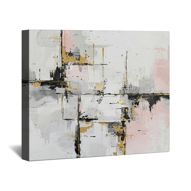 Toile abstraite abstraite sur toile tendue, 20 po x 24 po