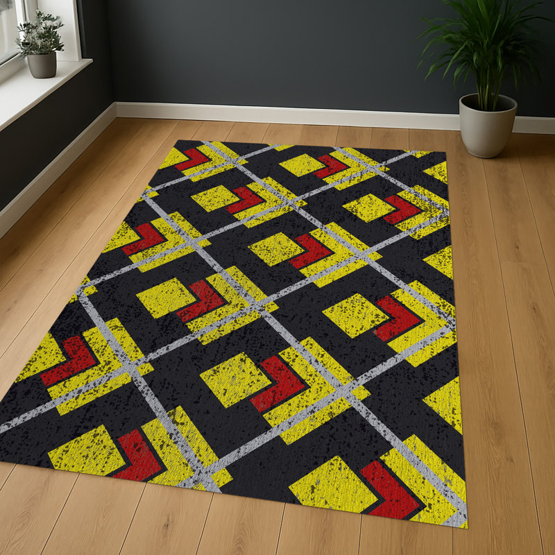 Geometric Area Rug, Rectangle 140 x 200 cm