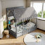 Enchanting Lit de jeu Montessori avec auvent lumineux et rangement - Taille simple (sans lattes incluses)-426762999