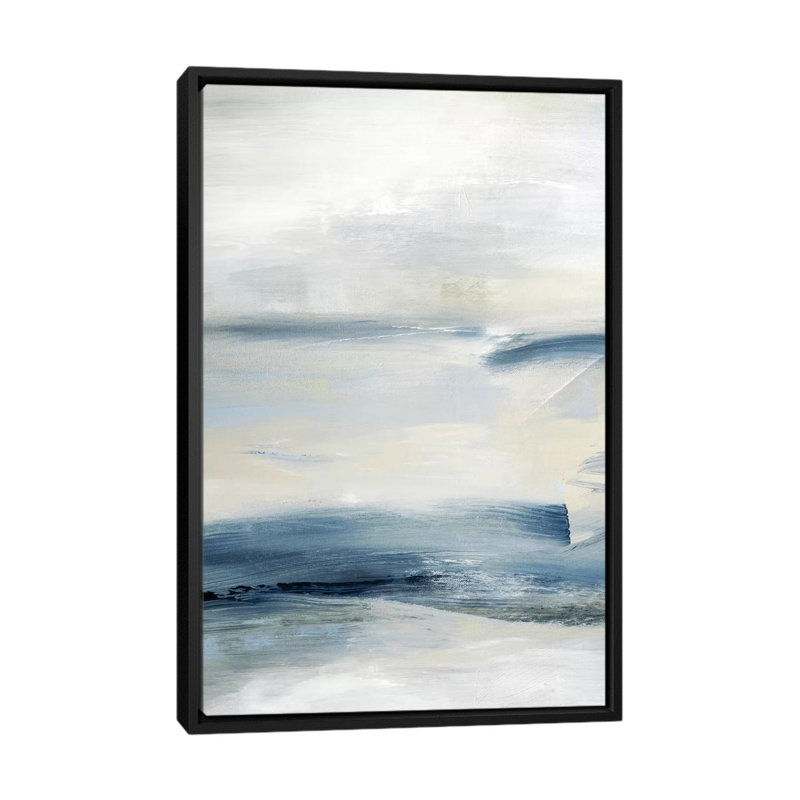 " Drifting Tides I ", 26" H x 18" W x 1.5" D, Black Framed Canvas, No Mat