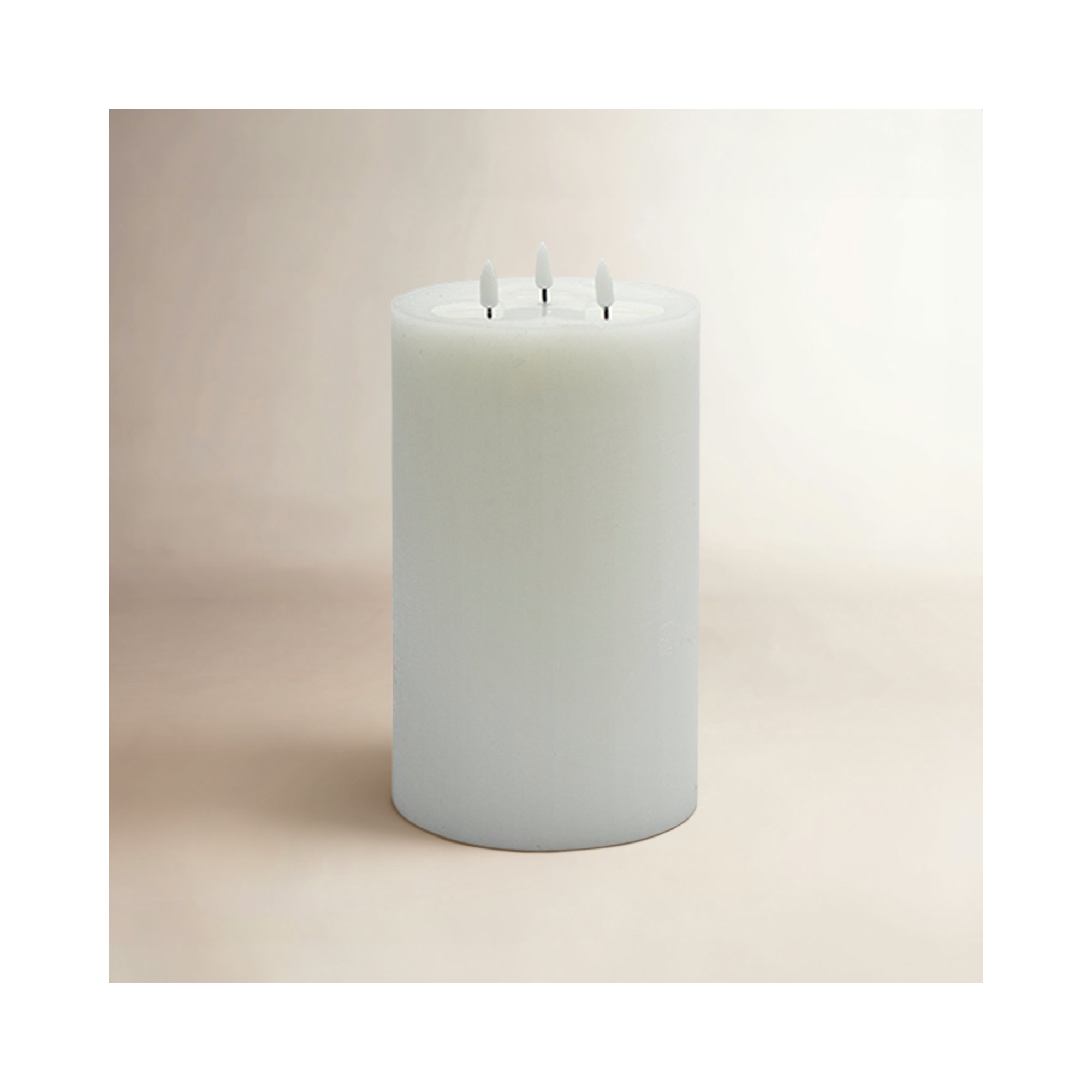 3 Wick Large Flameless Candle, White