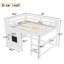 Lit double compact avec rangement, bois de pin, style moderne pour les maisons compactes