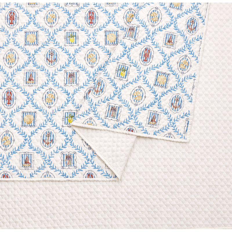 Ensemble de courtepointe légère en microfibre Coastal Tides, King Quilt + 2 King Shams