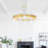 32'' Round Modern LED Chandelier in Satin Gold for Dining Room or Living Room – Integrated LED, No Bulb Required-1200974731-1075517081