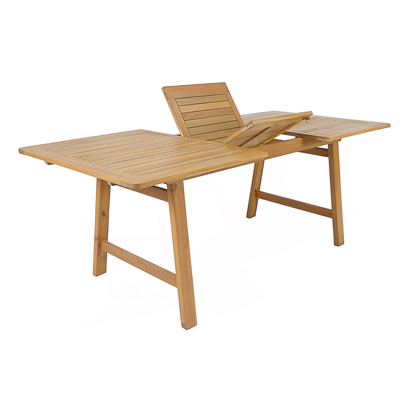Table de salle à manger extensible, table de patio rectangulaire de 59 à 78,74 po avec plateau à lattes