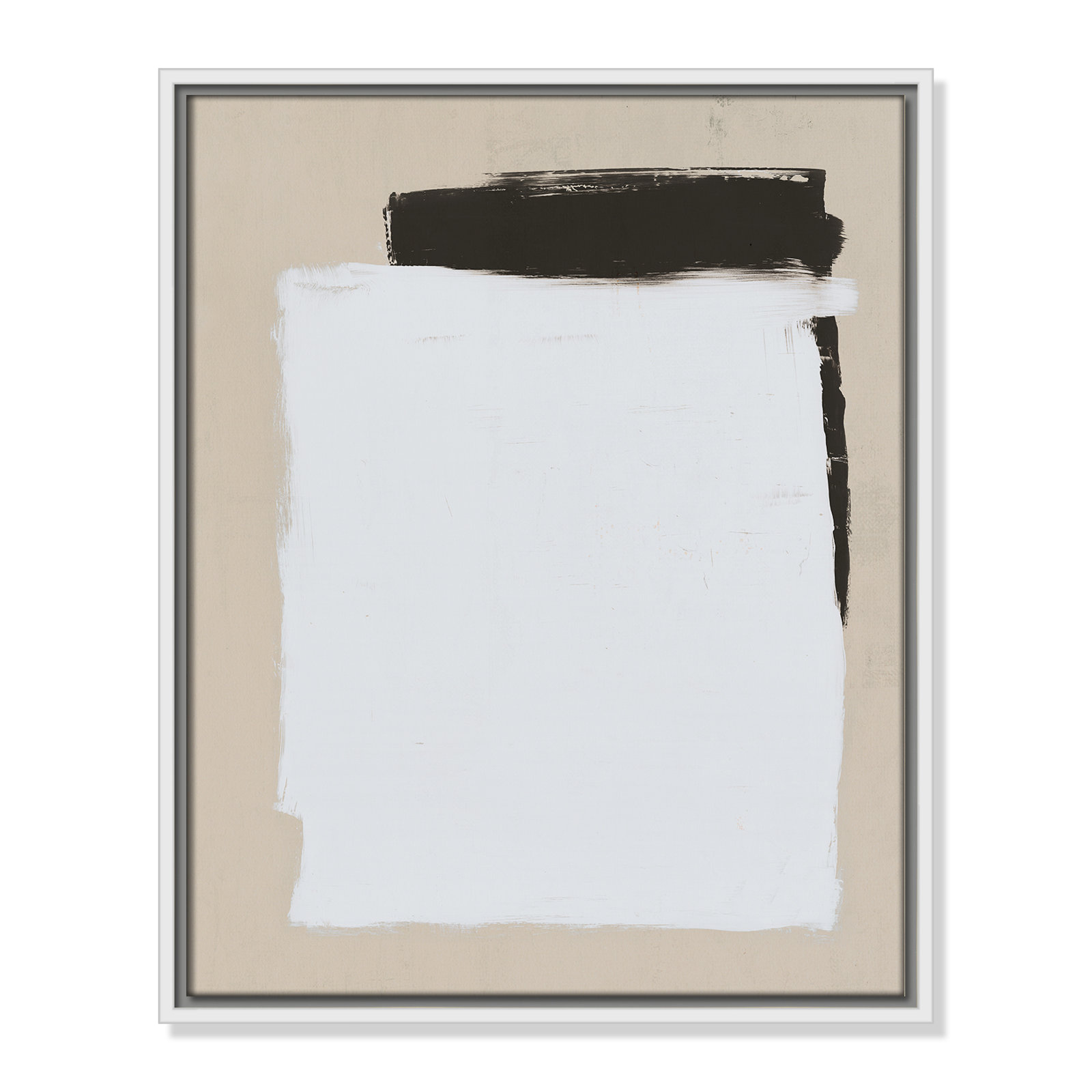 Two Mirrors, 21.5" H x 17.5" W, Framed Canvas, White
