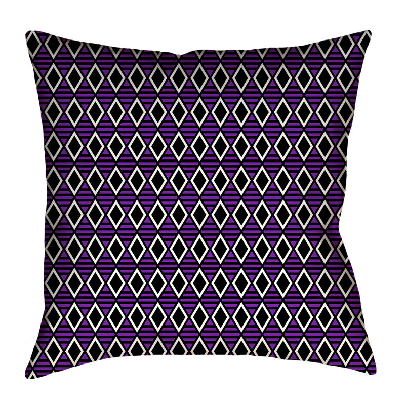 Coussin Katelyn Elizabeth, 40 po x 40 po, Noir / mauve
