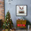 Toile encadrée rustique à motif de fêtes - Trois gnomes de Noël