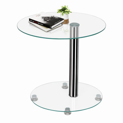 Miesville Glass Top C Table End Table
