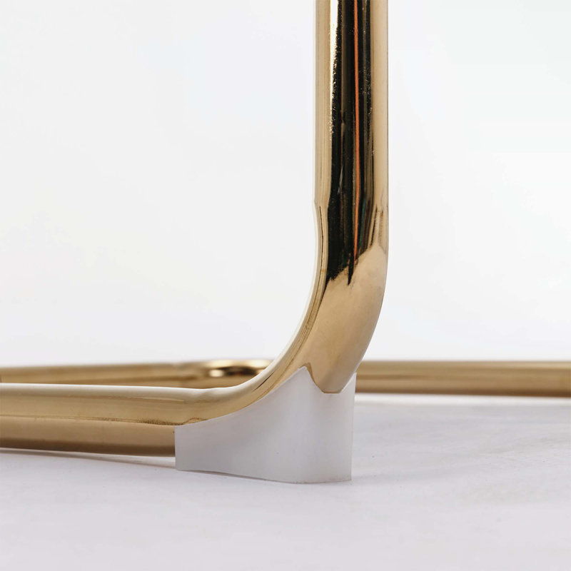 Tabouret court 20 po Okey, Velours côtelé noir