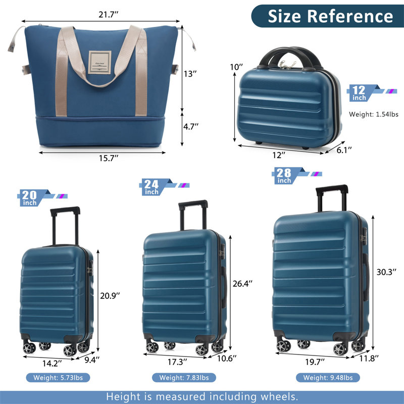 Hardshell ABS Luggage Set - Lightweight & Durable Suitcases With Dual Spinner Wheels