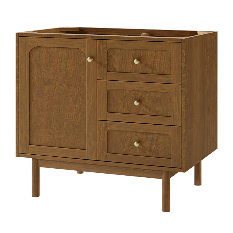 Laurent 36'' W Single Vanity, Lime Delight, 8" Widespread, Honey Brown