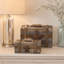 Ensemble de boîte décorative en bois brun avec étoiles de mer
