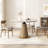 White&Walnut Round Sintered Stone Dining table-1137294857