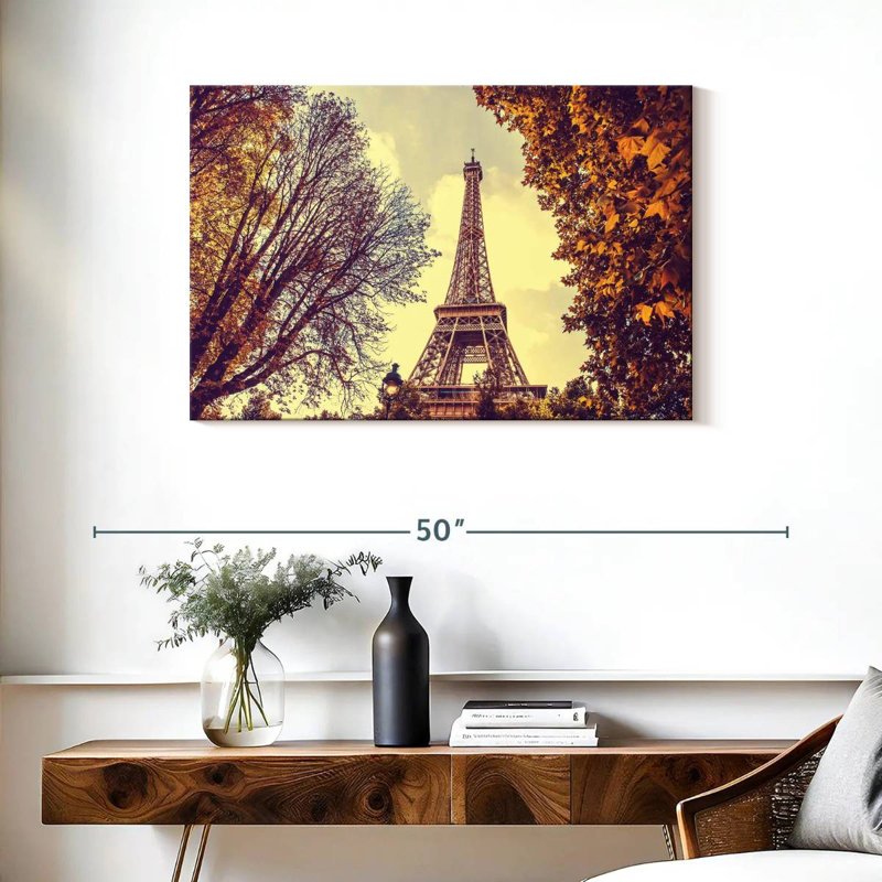 Tour Eiffel Ravi en automne, H 24 po x l 36 po