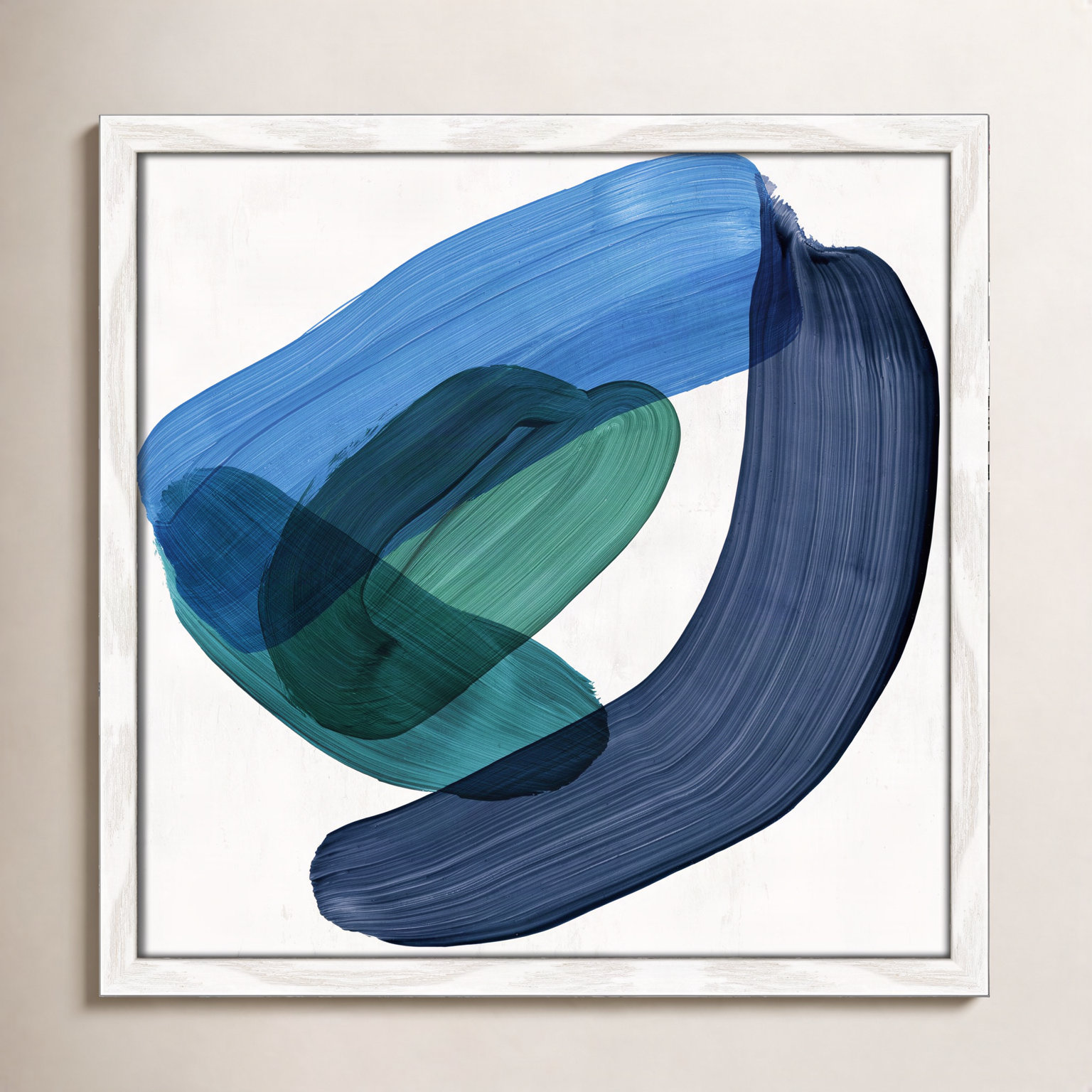 Smooth Bend II Painting, 17" H x 17" W x 0.75" D, White