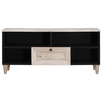 TV Cabinet With Drawer 105 X 33 X 46 Cm Solid Mango Wood