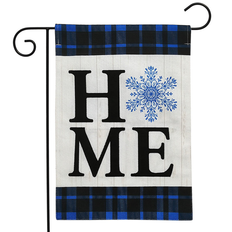 Drapeau de jardin Snowflake Home Burlap