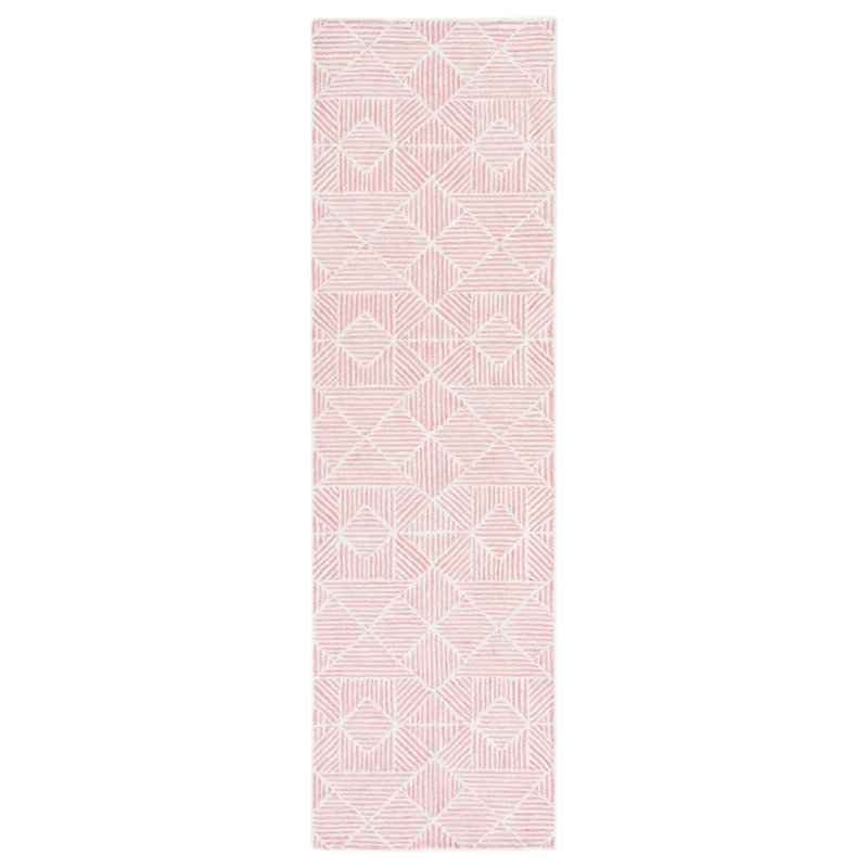Tapis géométrique en laine touffeté à la main 0,8 po Forage, Tapis de couloir 2 pi 3 po x 8 pi