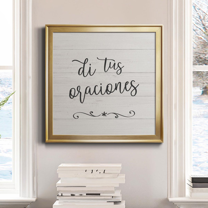 Oraciones - Art textuel sur toile, Or, H 30,5 po x l 30,5 po x P 1,5 po