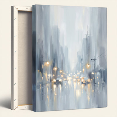 Ensemble de 1 tableau sur toile « Pluie en ville »