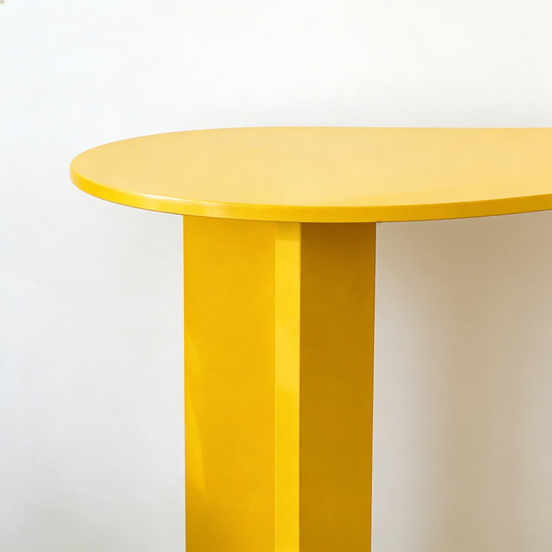 Console moderne de couleur unie de forme irrégulière, Jaune, H 29,53 po x l 62,99 po x P 15,75 po